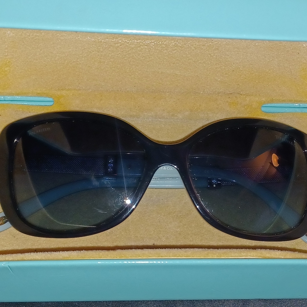 Tiffany & Co Black Polarized Gradient Chain Rhinestone New 4106-b 8001/4u